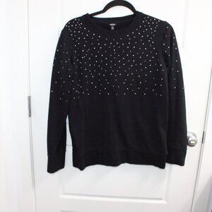 3/$30‎ Buffalo Crew Neck Sweater Size Medium Black Silver Studded